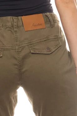 Aniston Röhren-Hose Modische Damen Twill-Hose Im Cargo-Stil Kurzgröße Oliv Grün -Mode Reich Geschaft 856853