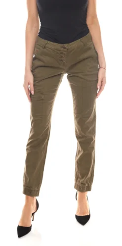 Aniston Röhren-Hose Modische Damen Twill-Hose Im Cargo-Stil Kurzgröße Oliv Grün