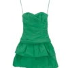 Jake*s Mini-Kleid Niedliches Damen Cocktail-Kleid Trägerlos Grün