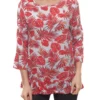 Katestorm 3/4-Arm-Bluse Zartes Damen Shirt Mit Volantbesatz Rot