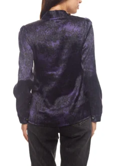 Jake*s Schluppen-Bluse Florales Damen Blusen-Hemd Mit All-Over-Muster Und Knopfleiste Lila -Mode Reich Geschaft 8948804 Lila