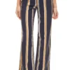 Rick Cardona Hose Druck-Hose Gestreifte Damen Stoff-Hose Mit Weitem Bein Kurzgröße Bunt