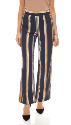 Rick Cardona Hose Druck-Hose Gestreifte Damen Stoff-Hose Mit Weitem Bein Kurzgröße Bunt