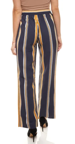 Rick Cardona Hose Druck-Hose Gestreifte Damen Stoff-Hose Mit Weitem Bein Kurzgröße Bunt -Mode Reich Geschaft 90316 1