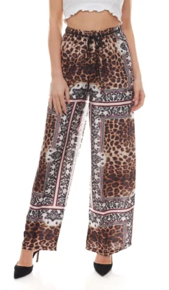 Laura Scott Stoff-Hose Lockere Damen Strand-Hose Mit Trendigem Mustermix Bunt