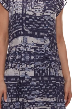 Jake*s Mini-Kleid Schickes Damen Freizeit-Kleid Mit Allovermuster Marine/Weiß -Mode Reich Geschaft 9210873 Blau 3