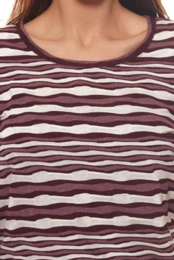 Jake*s Stretch-Shirt Coole Damen Longsleeve Mit Allover-Wellenmuster Rot/Weiß -Mode Reich Geschaft 9334331 Rot 4