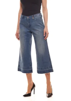 ONLY Hose Bequeme Damen Jeans-Culotte Aus Reiner Baumwolle Blau