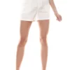 Jake*s Short Angesagte Damen Kurz-Hose Mit Lochstickerei Und Eingrifftaschen Weiß