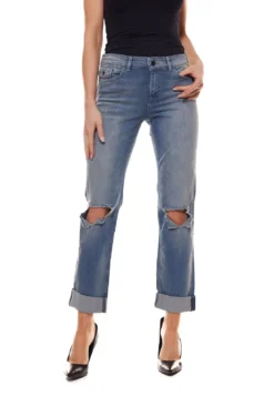 Scotch & Soda Jeans Moderne Damen Regular-Fit Jeans In Destroyed-Look Blau