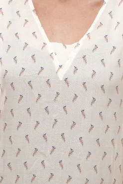 S.Oliver Kurzarm-Bluse Feminines Damen Blusen-Shit Mit Allovermuster Creme -Mode Reich Geschaft 9675654 Hellblau 1