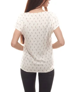 S.Oliver Kurzarm-Bluse Feminines Damen Blusen-Shit Mit Allovermuster Creme -Mode Reich Geschaft 9675654 Hellblau 4