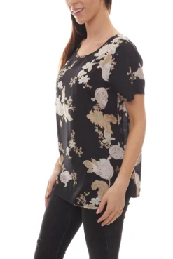 KAFFE Schlupf-Bluse Gut Kombinierbare Damen Sommer-Bluse Mit Blumenprint Schwarz 6 KAFFE Schlupf-Bluse Gut Kombinierbare Damen Sommer-Bluse Mit Blumenprint Schwarz -Mode Reich Geschaft 97479410 1