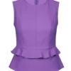 AUDEN CAVILL Damen Shirt Blusen-Top Mit Rundkragen AC19S SHTW4509 Violett