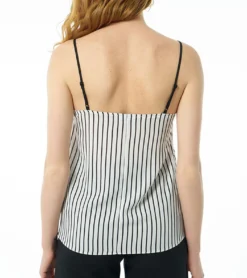 AUDEN CAVILL Begonia Damen Bluse Spaghetti-Top Mit Spitze AC19S SHTW4511 V1800 Weiß/Schwarz Gestreift -Mode Reich Geschaft AC19S SHTW4511 V1800 BLACK 4