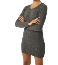 AUDEN CAVILL Magenta Damen Mini-Kleid Strick-Kleid AC19W KW2026 Grau -Mode Reich Geschaft AC19W KW2026 ANTHRACITE MAGENTA 1