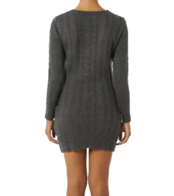 AUDEN CAVILL Magenta Damen Mini-Kleid Strick-Kleid AC19W KW2026 Grau -Mode Reich Geschaft AC19W KW2026 ANTHRACITE MAGENTA 2