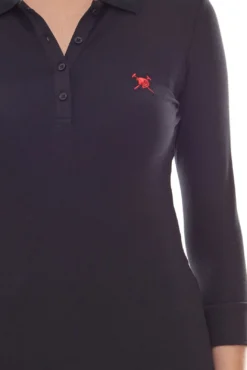 AUDEN CAVILL Damen Polo-Hemd Langarm Freizeit-Shirt Pia Schwarz -Mode Reich Geschaft AC20W PLW10008 BLACK PIA 5