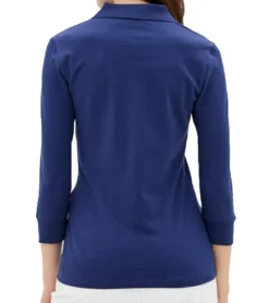 AUDEN CAVILL Pia Damen Polo-Hemd Langarm Dunkelblau -Mode Reich Geschaft AC20W PLW10008 V1944 PIA 1