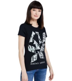 JEREMY MEEKS Damen Kurzarm-Shirt Agazio Girls Just Wanna Have Funds Schwarz -Mode Reich Geschaft AGAZIO 20S JMW2016 Black 4