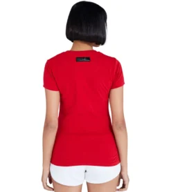 JEREMY MEEKS Damen Freizeit-Shirt Agazio Girls Just Wanna Have Funds Rot -Mode Reich Geschaft AGAZIO 20S JMW2016 Red