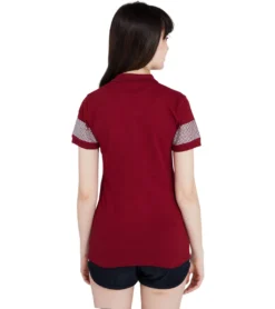 JEREMY MEEKS Damen Polo-Shirt T-Shirt Annamaria Mit Glitzersteinen An Den Ärmeln Bordeaux -Mode Reich Geschaft ANNAMARIA 20S JMW3002 Bordeaux 3