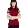 JEREMY MEEKS Damen Polo-Shirt T-Shirt Annamaria Mit Glitzersteinen An Den Ärmeln Bordeaux