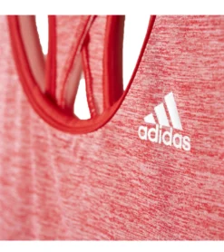 Adidas Keyhole Tank Trainings-Shirt Bequemes Damen Sport-Top Mit Climalite Rot -Mode Reich Geschaft AZ2599