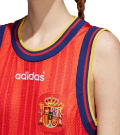 Adidas Damen Spanien Tank-Kleid Sportliches Jersey-Kleid Rot -Mode Reich Geschaft CE2311