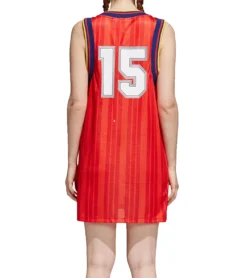 Adidas Damen Spanien Tank-Kleid Sportliches Jersey-Kleid Rot -Mode Reich Geschaft CE2311 3