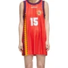 Adidas Damen Spanien Tank-Kleid Sportliches Jersey-Kleid Rot