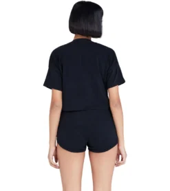 JEREMY MEEKS Damen Sweat-Shorts Hot Pants Mit Logoprint Consolata Schwarz -Mode Reich Geschaft CONSOLATA 20W JMW7006 Black 1