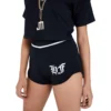JEREMY MEEKS Damen Sweat-Shorts Hot Pants Mit Logoprint Consolata Schwarz