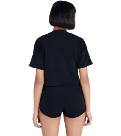 JEREMY MEEKS Damen Cropped-Shirt Daniela Mit Kette Schwarz -Mode Reich Geschaft DANIELA 20S JMW2004 Black 2