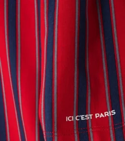 NIKE Air Jordan X Paris St. Germain Graphic Tee Damen Crop-Shirt DM4998-657 Rot/Blau -Mode Reich Geschaft DM4998 657