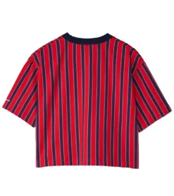 NIKE Air Jordan X Paris St. Germain Graphic Tee Damen Crop-Shirt DM4998-657 Rot/Blau -Mode Reich Geschaft DM4998 657 3