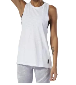 Reebok Tank Top Stylisches Damen Sport-Shirt Mit Ausgeschnittenem Rücken Weiß