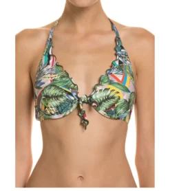 GUESS Bikini-Oberteil Bequemes Damen Bandeau-Bikini-Top Mit Floralen Muster-Details Bunt