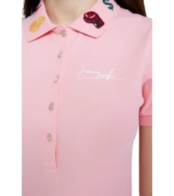 JEREMY MEEKS Damen Polo-Shirt Elisa Mit Kentkragen Pink -Mode Reich Geschaft ELISA 20S JMW3004 Pink 7
