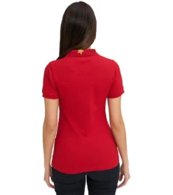 JEREMY MEEKS Elisa Damen Polo-Hemd Kurzarm Mit Patches Am Kragen Rot -Mode Reich Geschaft ELISA 20S JMW3004 Red 3