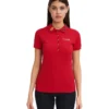 JEREMY MEEKS Elisa Damen Polo-Hemd Kurzarm Mit Patches Am Kragen Rot