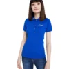 JEREMY MEEKS Damen Freizeit-Hemd Polo-Shirt Mit Patches Am Kragen Elisa Blau