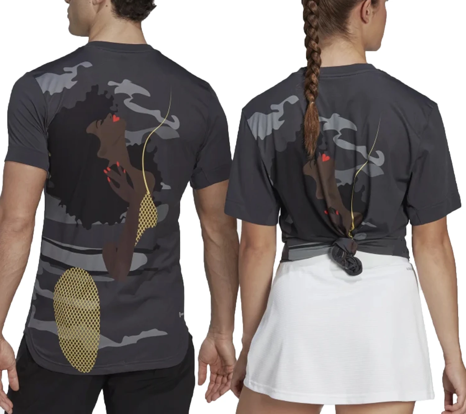 Adidas X Thebe Magugu New York Grafik Tee Tennis-Shirt Sport T-Shirt Mit AEROREADY HH8774 Schwarz 2 Adidas X Thebe Magugu New York Grafik Tee Tennis-Shirt Sport T-Shirt Mit AEROREADY HH8774 Schwarz – Bild 2