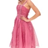 TRUE DECADENCE Cocktail-Kleid Tailliert Geschnittenes Damen Kleid Mit Tüllrock Pink