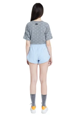 JEREMY MEEKS Damen Kurze Hose Sweat-Shorts Mit Glitzersteinen Ianira Babyblau -Mode Reich Geschaft IANIRA 20W JMW7000 Baby Blue