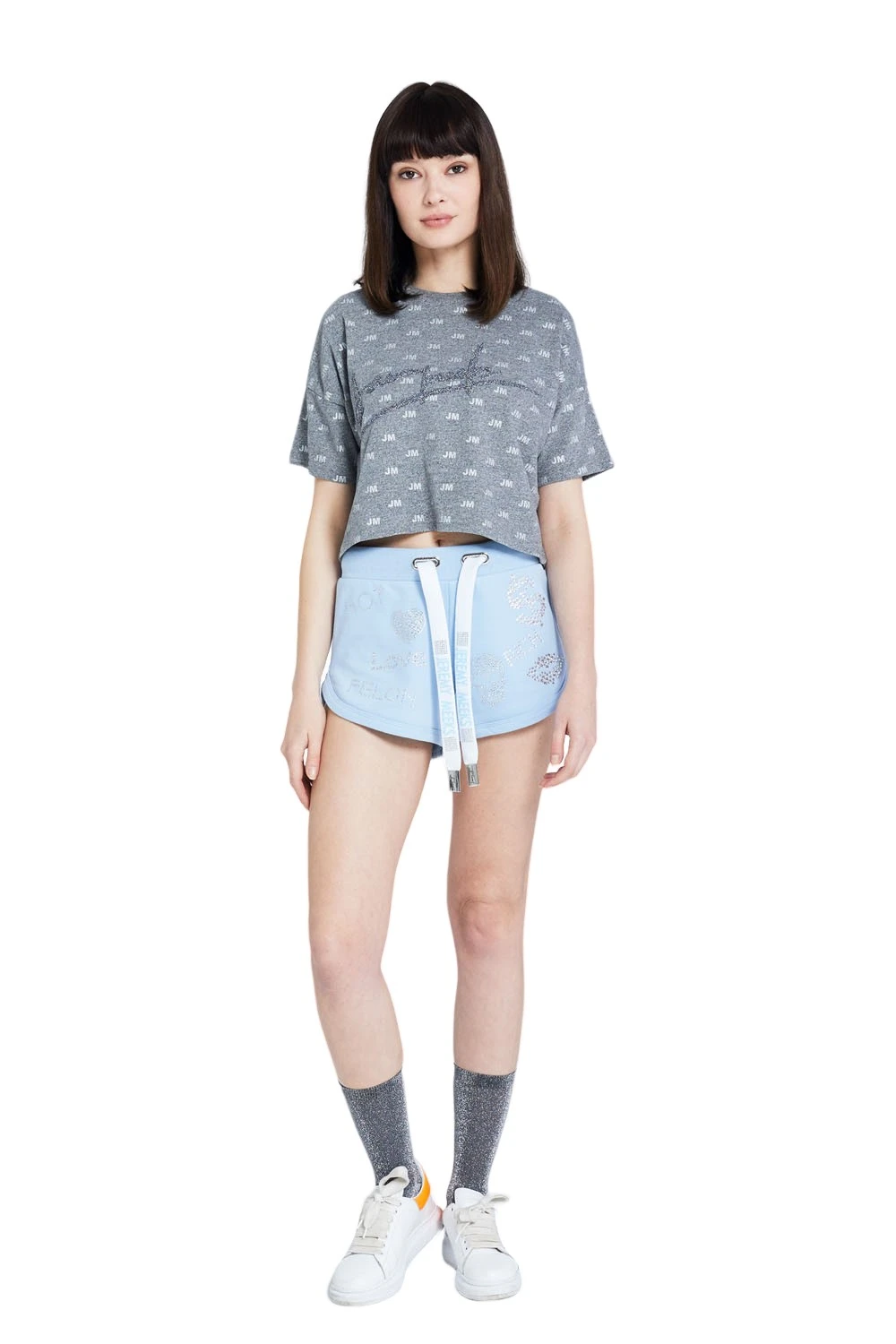 JEREMY MEEKS Ianira Damen Sweat-Shorts Kurze Hose Mit Glitzersteinen 20W JMW7000 8 JEREMY MEEKS Ianira Damen Sweat-Shorts Kurze Hose Mit Glitzersteinen 20W JMW7000 – Bild 8