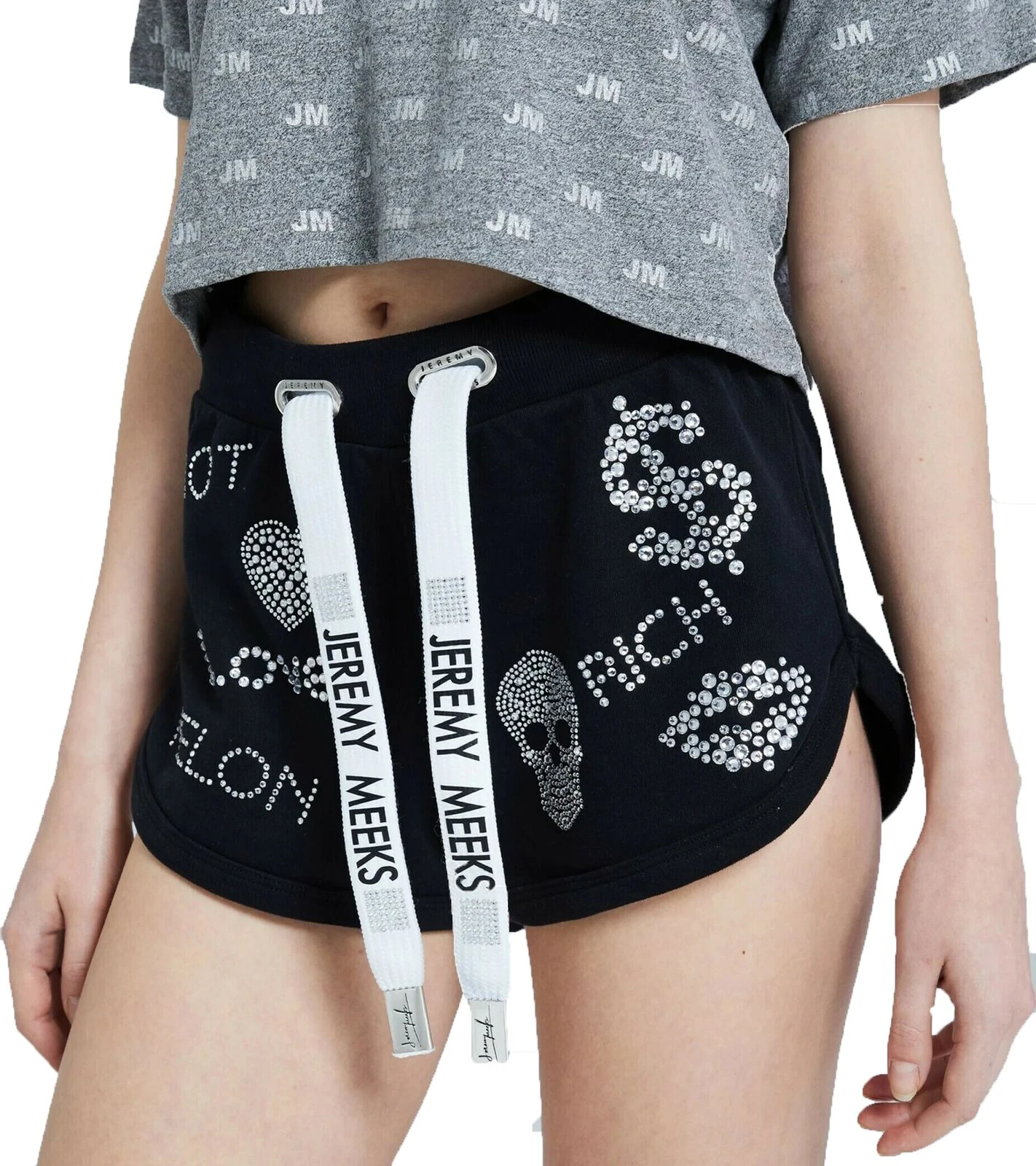 JEREMY MEEKS Ianira Damen Sweat-Shorts Kurze Hose Mit Glitzersteinen 20W JMW7000 18 JEREMY MEEKS Ianira Damen Sweat-Shorts Kurze Hose Mit Glitzersteinen 20W JMW7000 – Bild 18