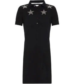JEREMY MEEKS Damen Polo-Kleid Mit Glitzersternen Lisa Schwarz -Mode Reich Geschaft LISA 20S JMW8000 Black 5