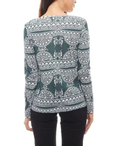 Cheer Langarm-Shirt Gemustertes Damen Herbst-Shirt Mit Rechteckigem Ausschnitt In Tollen Farben -Mode Reich Geschaft Langarmshirt Deal 889787 4 Cheer Damen Shirt modisches Langarmshirt mit rechteckigem Ausschnitt Gruen Weiss Cheer Langarm Shirt gemustertes Damen Herbst Shirt mit rechteckigem Ausschnitt