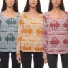 Cheer Langarm-Shirt Gemustertes Damen Herbst-Shirt Mit Rechteckigem Ausschnitt In Tollen Farben